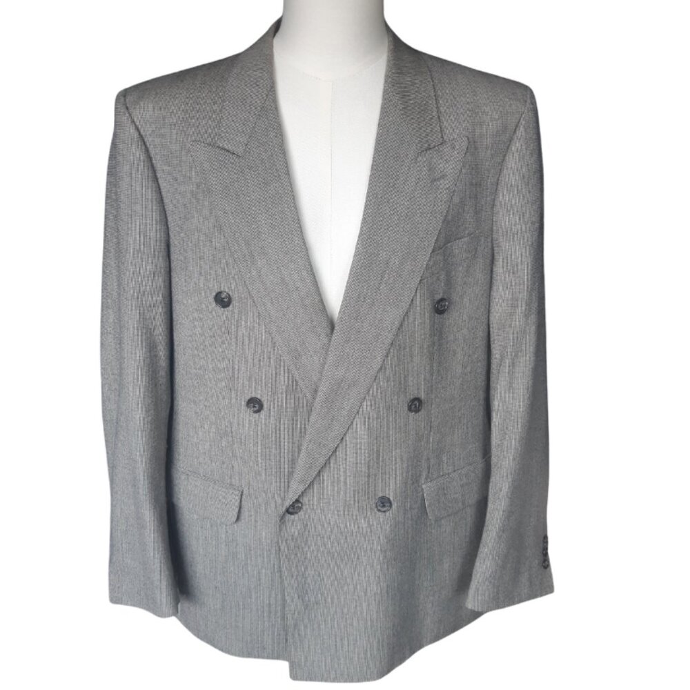 Jimmy's Gentiluomo Black & White Houndstooth Double Breasted Men's Jacket